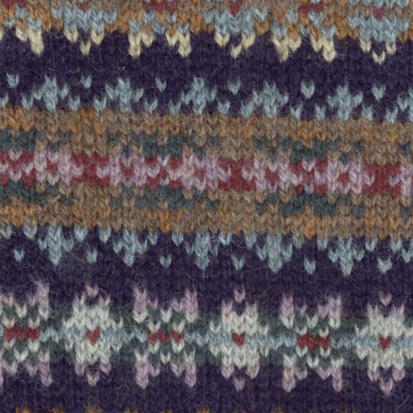 navy fair isle close up knitting and pattern