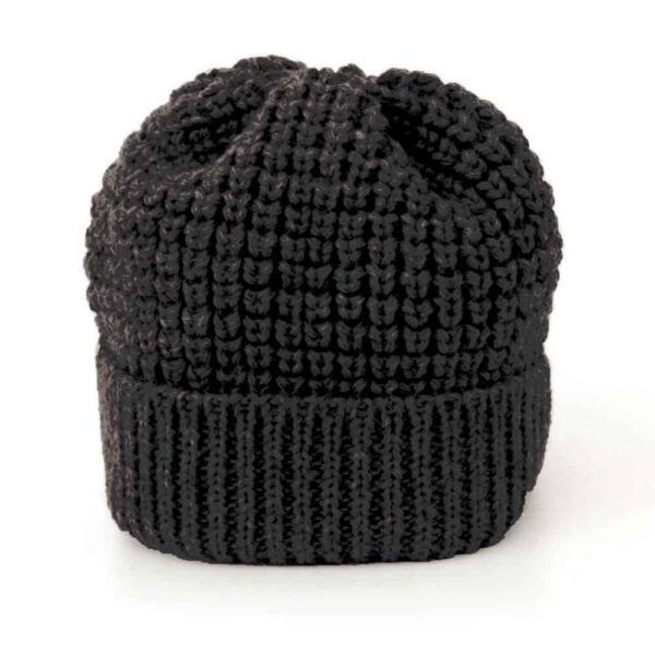 black wool beanie Izzy lane made in Uk woollen hat