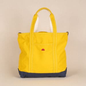 yellow large tote bag made in UK canvas bag sailing bag