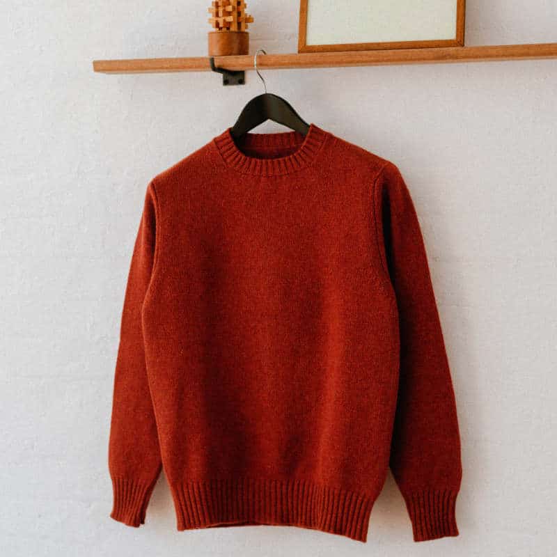 Burnt Orange Dean Lambswool Crew Neck Jumper Malloch s