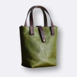 heather borg handmade olive green leather handbag made in UK