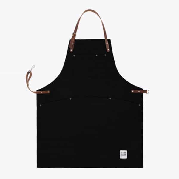 black canvas apron made in UK