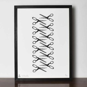 ruth emma fox scissors artprint, limited edition art print with scissors